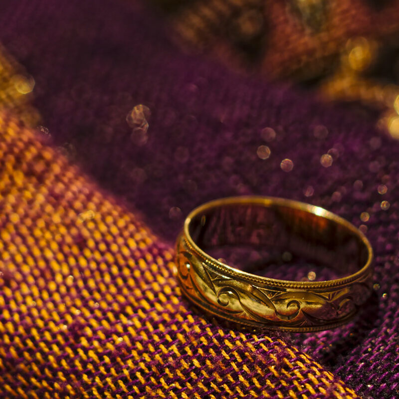 Scarf Ring, Gold Finish